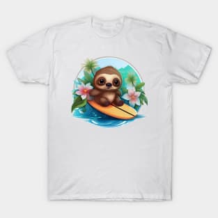 Surfing Baby Sloth T-Shirt